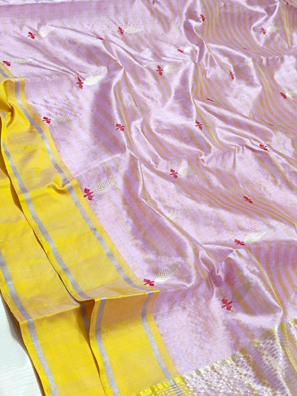 Premium Chanderi Pattu Silk Saree with Elegant Resham Border