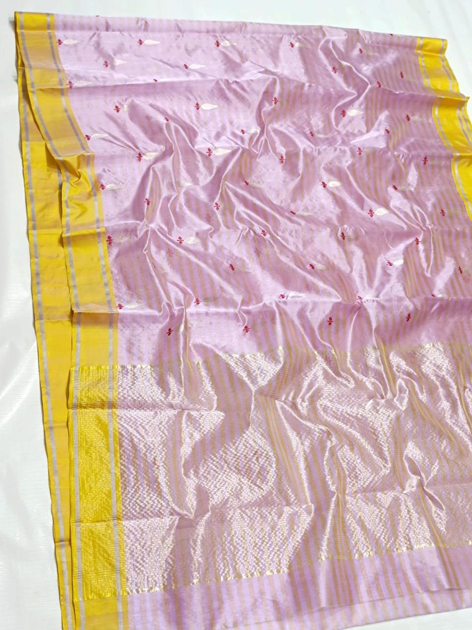 Premium Chanderi Pattu Silk Saree with Elegant Resham Border