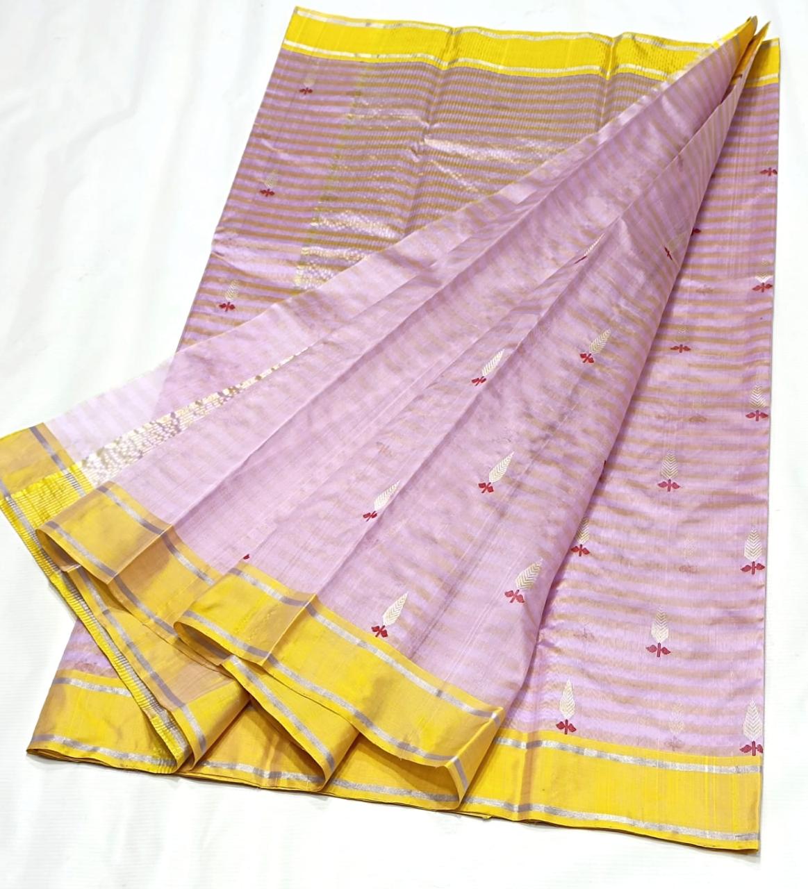 Premium Chanderi Pattu Silk Saree with Elegant Resham Border