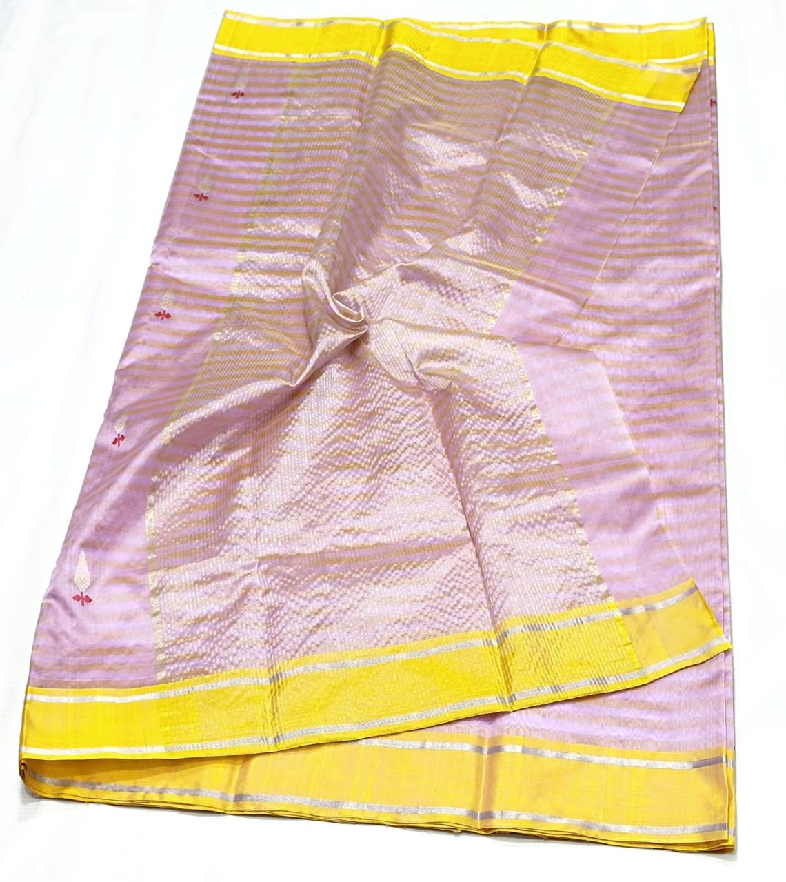 Premium Chanderi Pattu Silk Saree with Elegant Resham Border