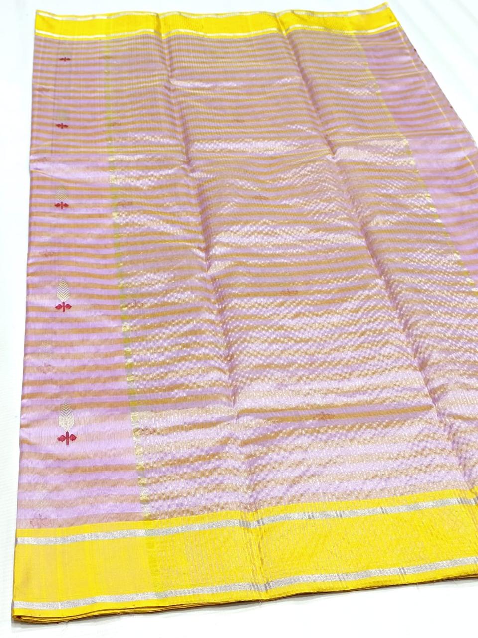 Premium Chanderi Pattu Silk Saree with Elegant Resham Border