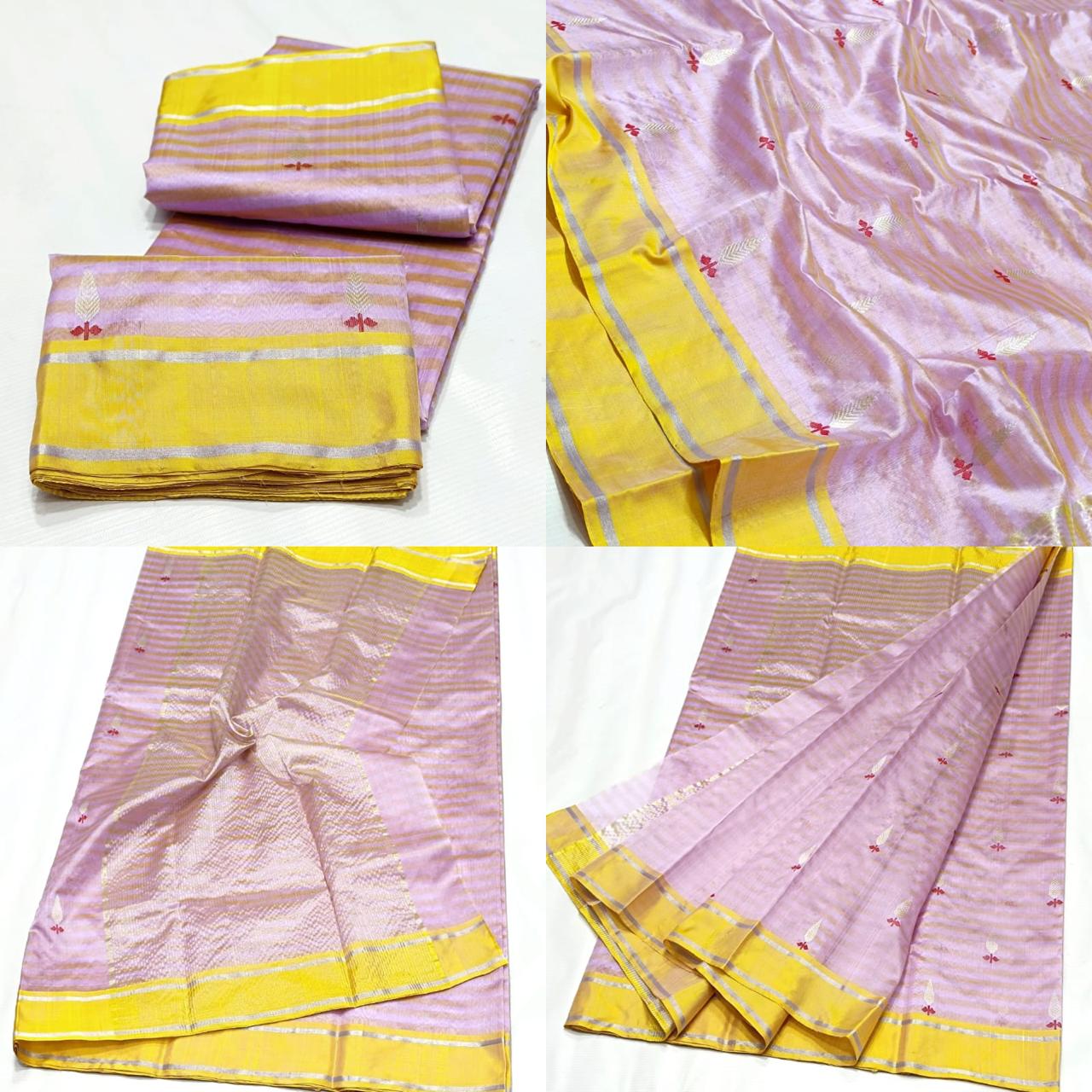 Premium Chanderi Pattu Silk Saree with Elegant Resham Border