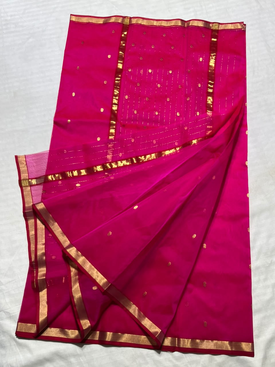 Pink Premium Katan Silk Saree with Elegant Small Zari Border