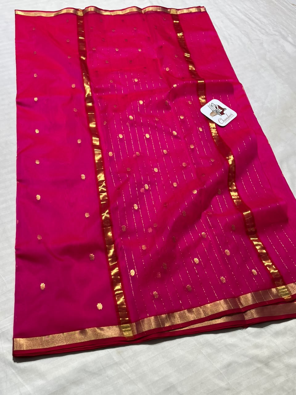 Pink Premium Katan Silk Saree with Elegant Small Zari Border