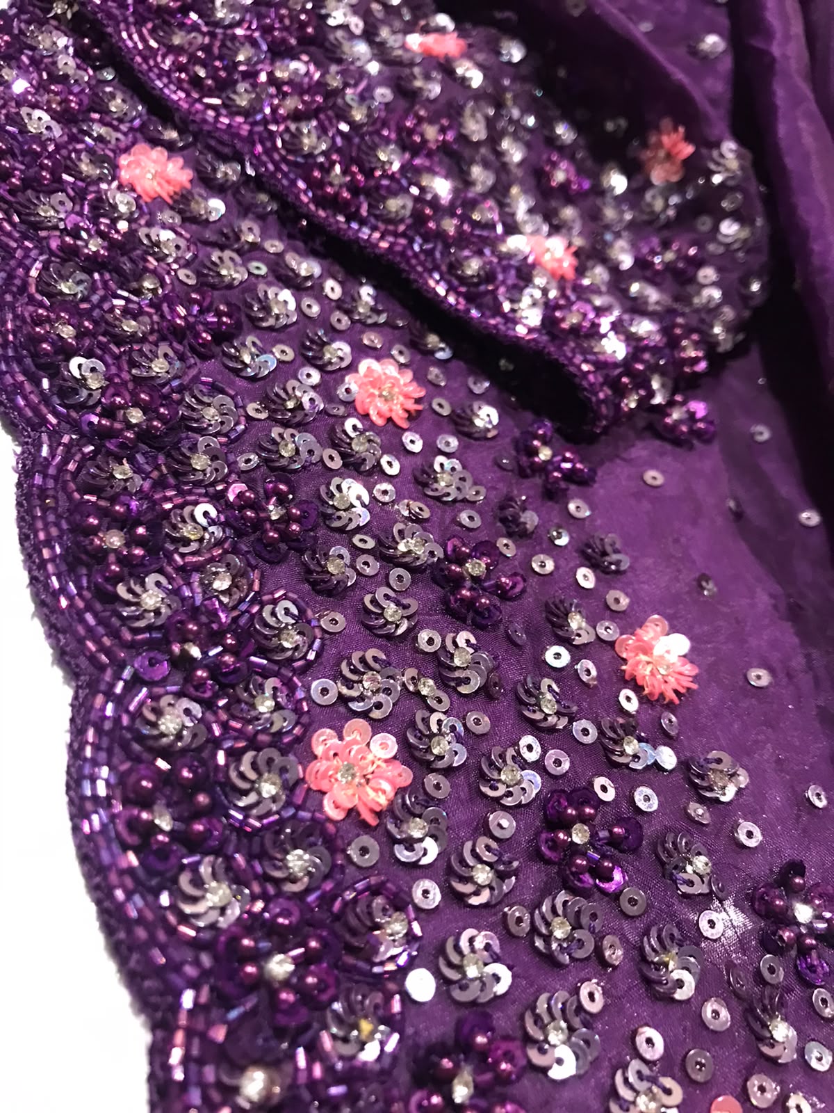 Designer Party Wear Iconic Purple Premium Pure Satin Organza Silk Saree With Heavy Handwork