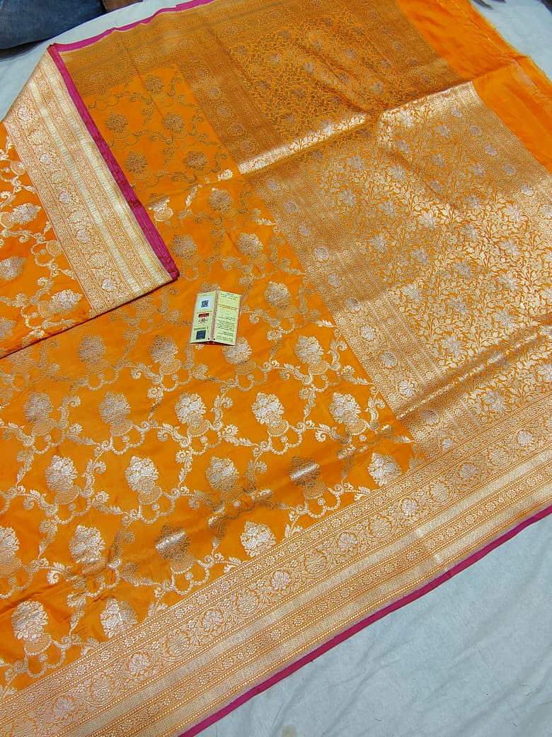 BEAUTIFUL PREMIUM MEENAKARI KATAN SILK BANARASI SAREE WITH INTRICATE ZARI WEAVING