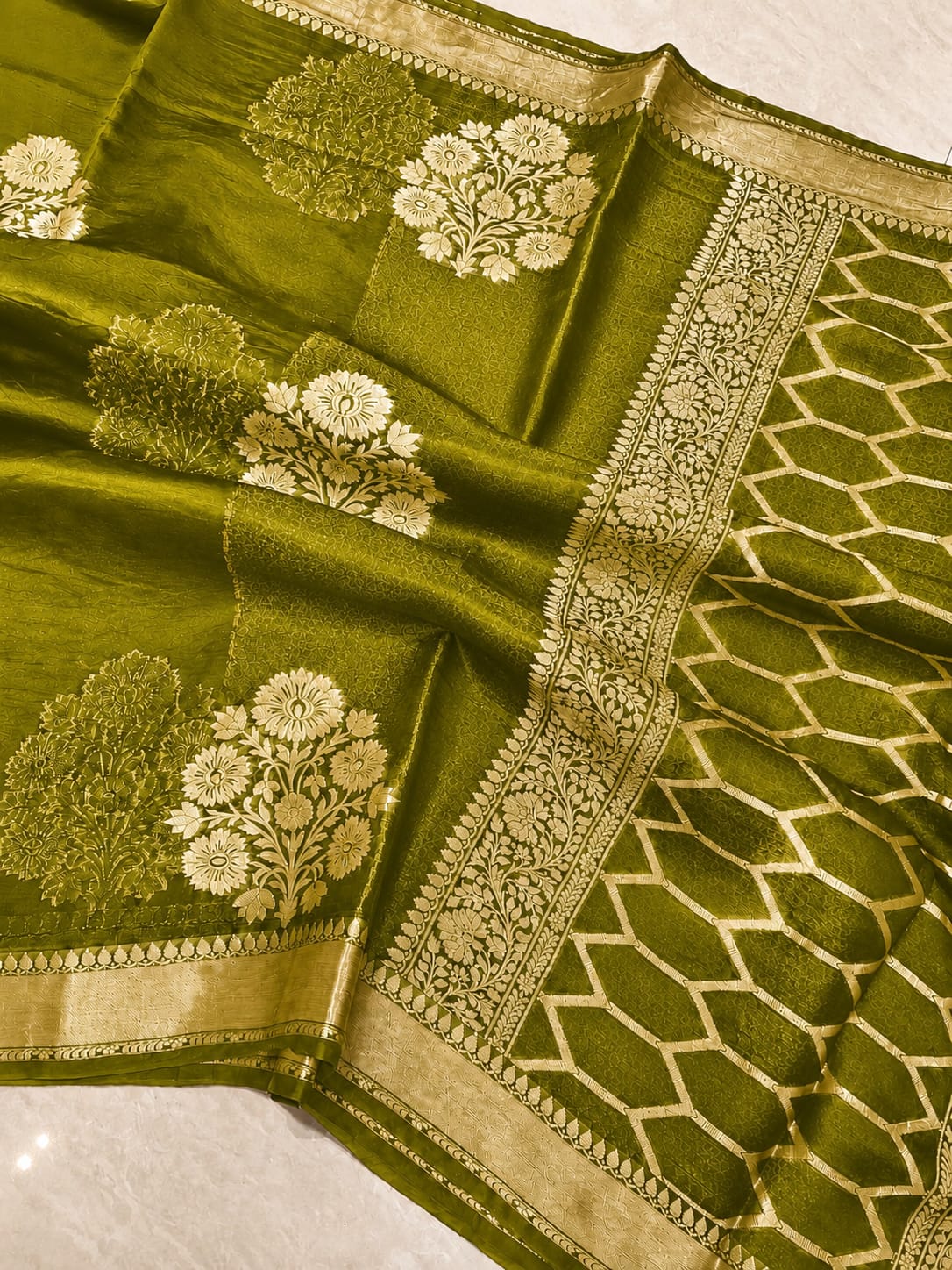 Beautiful Banaras Soft Raw Mango Silk Woven Premium Quality Saree