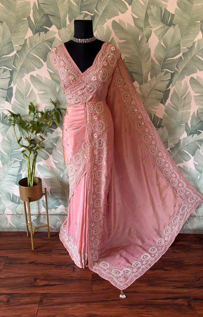 Rekha Ji Inspired Premium Pure Kanchipuram Zari Tissue Silk Saree