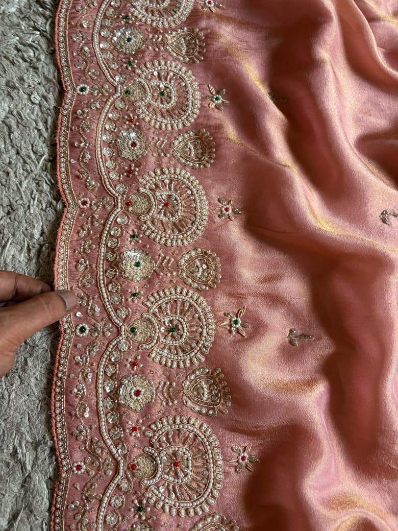 Rekha Ji Inspired Premium Pure Kanchipuram Zari Tissue Silk Saree