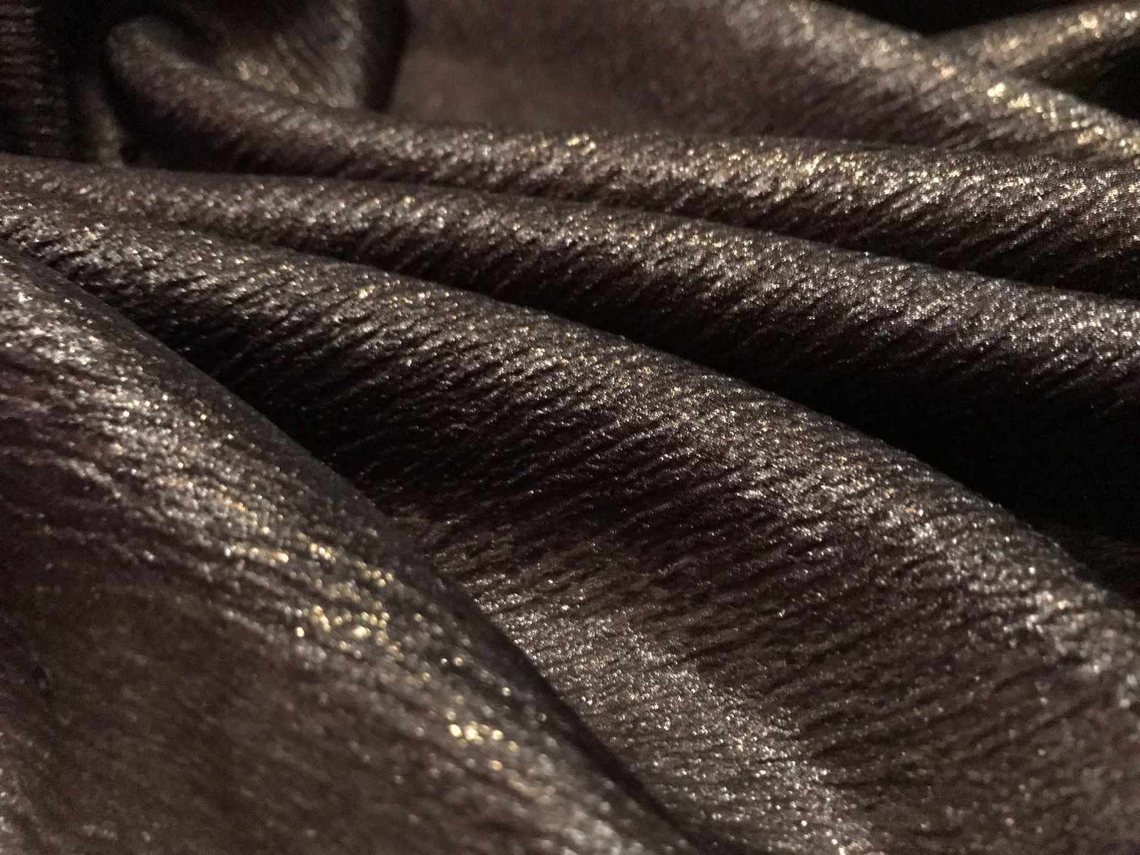 Black Gold Shimmer Premium Pure Crushed Tissue Silk Saree