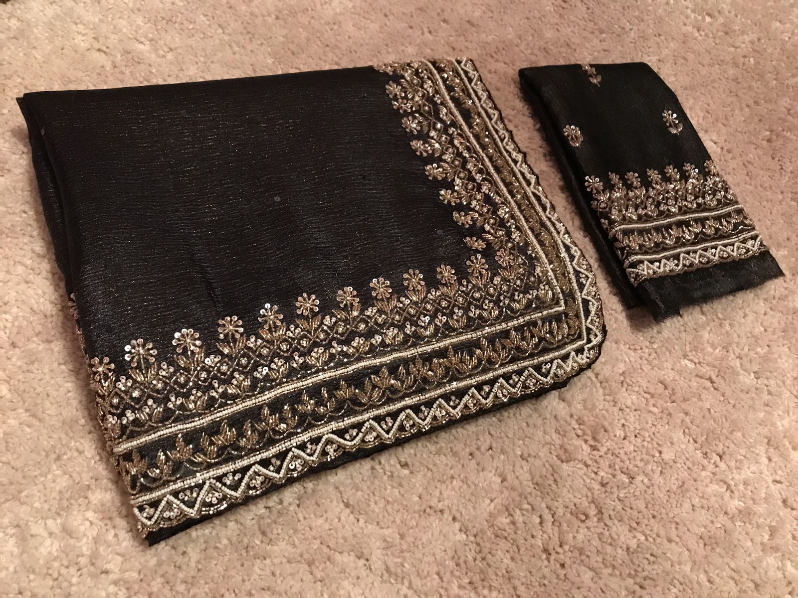 Black Gold Shimmer Premium Pure Crushed Tissue Silk Saree