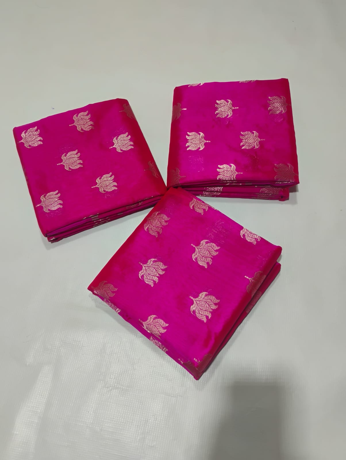 Rani Pink Chanderi Pattu Silk All Over Butte Resham Border Saree