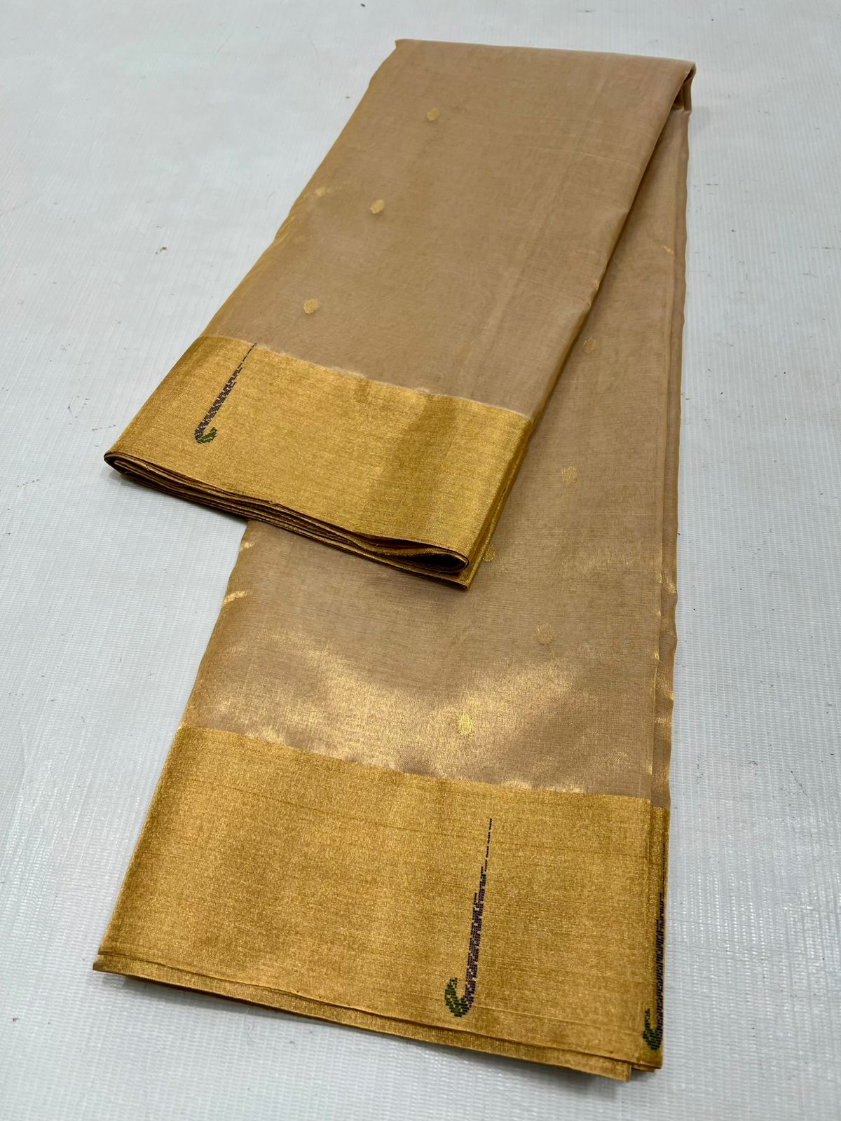 Zari Weaving Tissue Chanderi Handloom Silk Saree