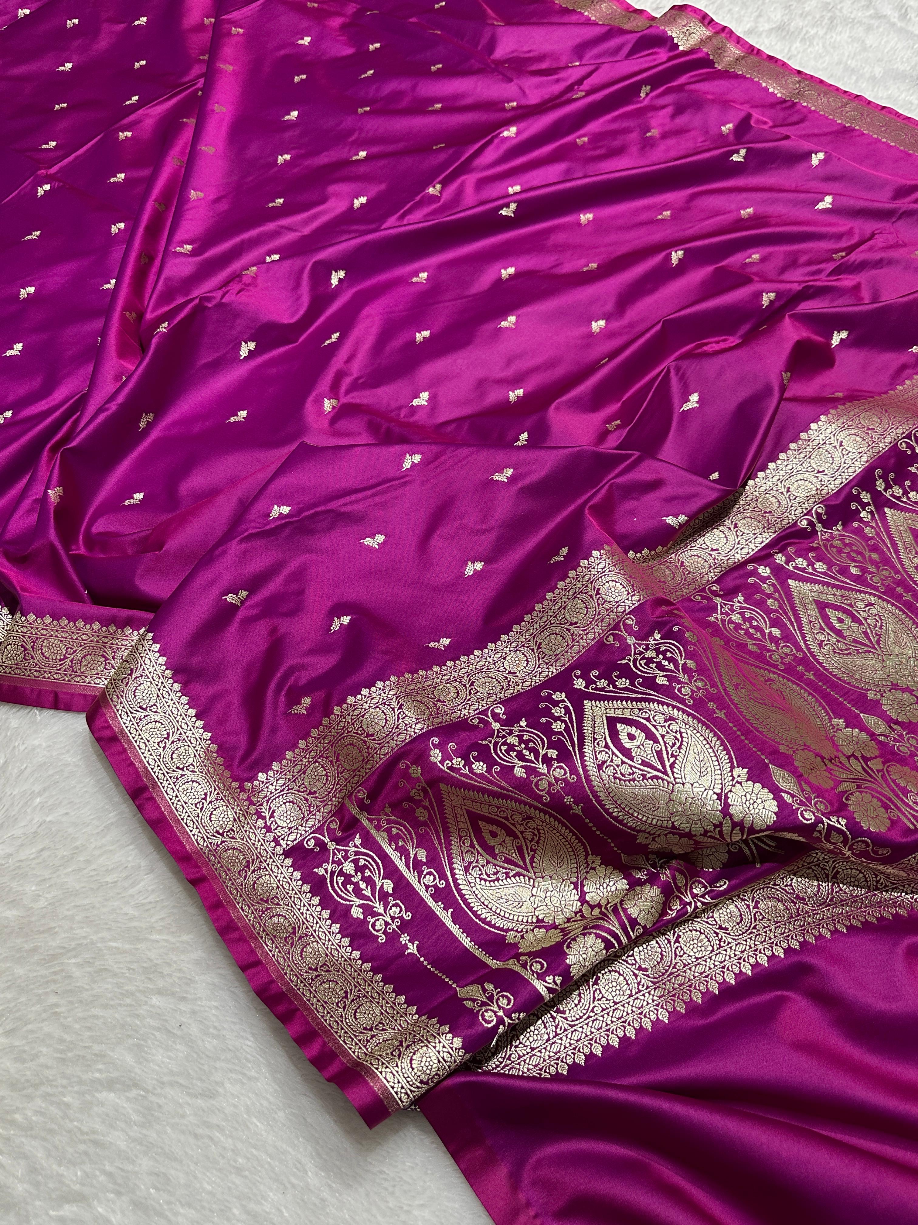 BANARASI HANDLOOM  VERY HIGH QUALITY PURE MASHRU SILK BEAUTIFUL SAREES