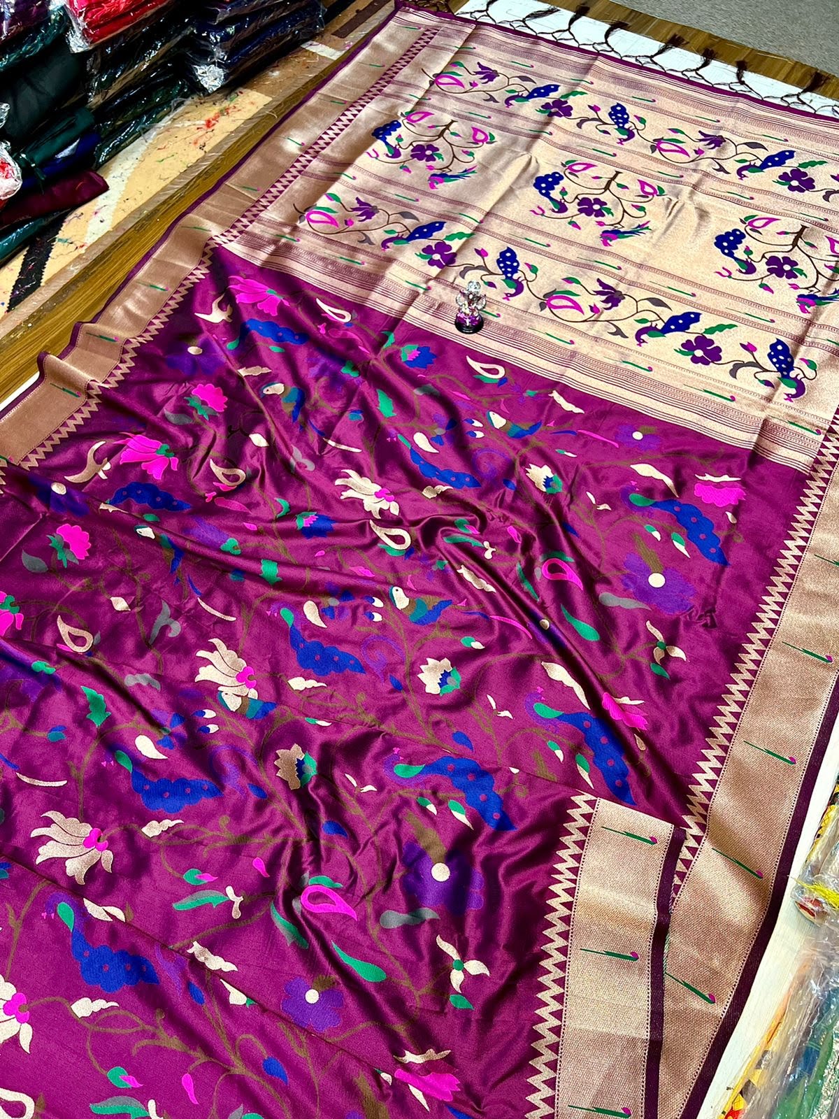 Royal Weave – Allover Brocade Paithani in Premium Soft Silk