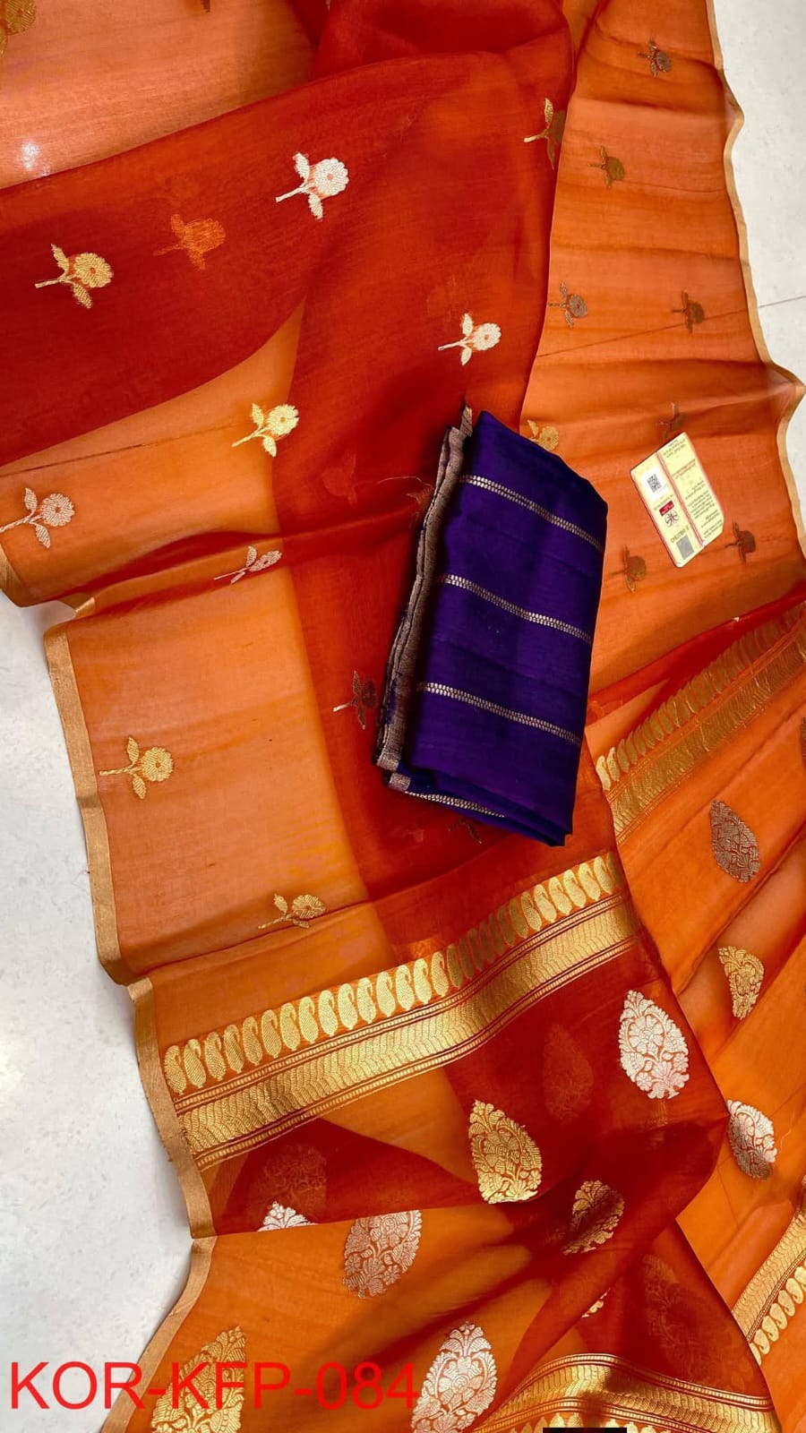 BANARASI PURE KORA ORGANZA HANDLOOM SILK SAREE