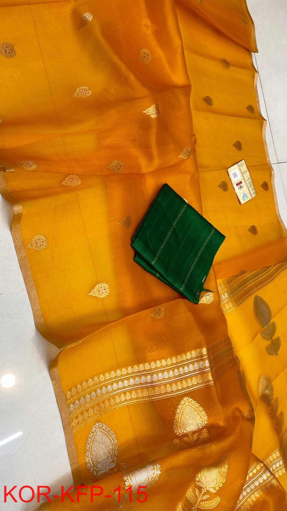 BANARASI PURE KORA ORGANZA HANDLOOM SILK SAREE