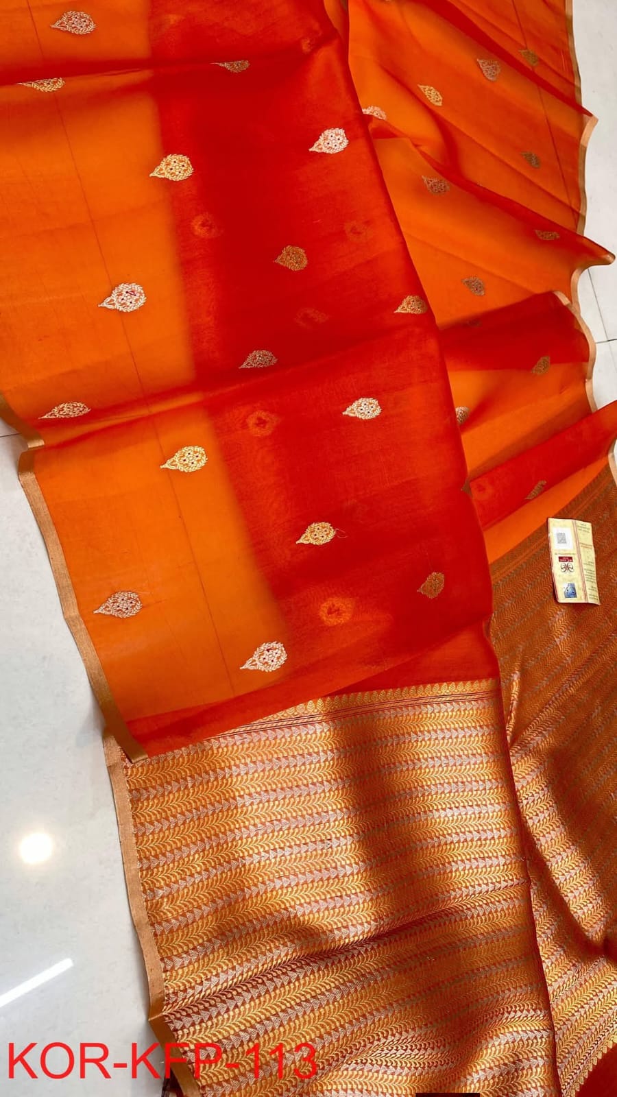 BANARASI PURE KORA ORGANZA HANDLOOM SILK SAREE