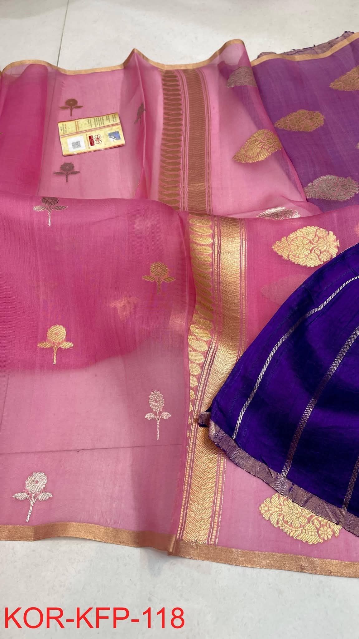 BANARASI PURE KORA ORGANZA HANDLOOM SILK SAREE