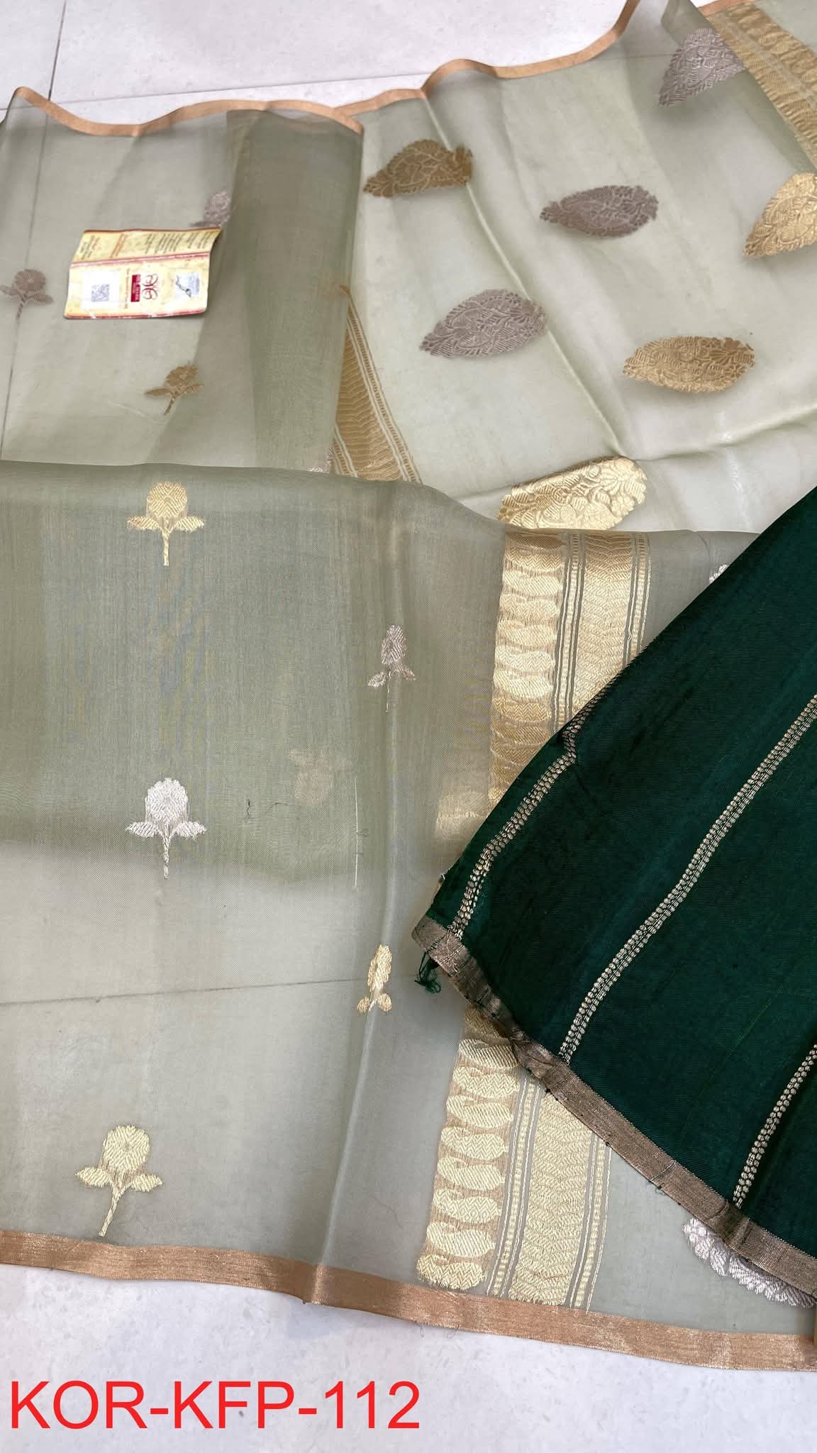 BANARASI PURE KORA ORGANZA HANDLOOM SILK SAREE