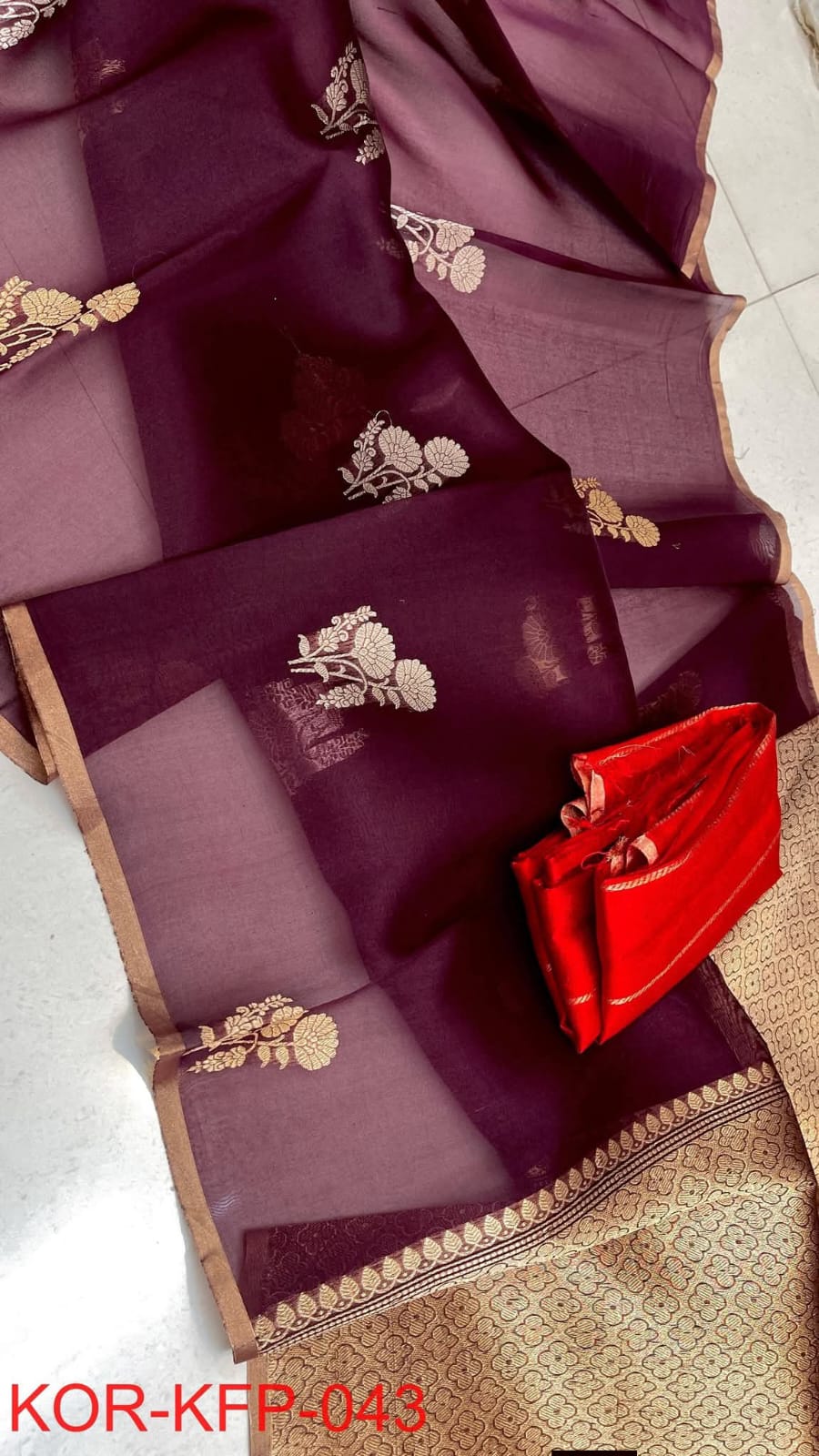 BANARASI PURE KORA ORGANZA HANDLOOM SILK SAREE