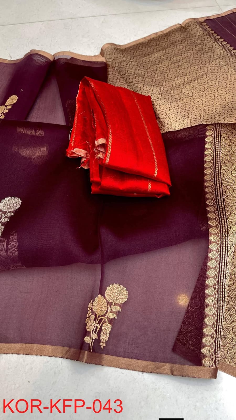 BANARASI PURE KORA ORGANZA HANDLOOM SILK SAREE