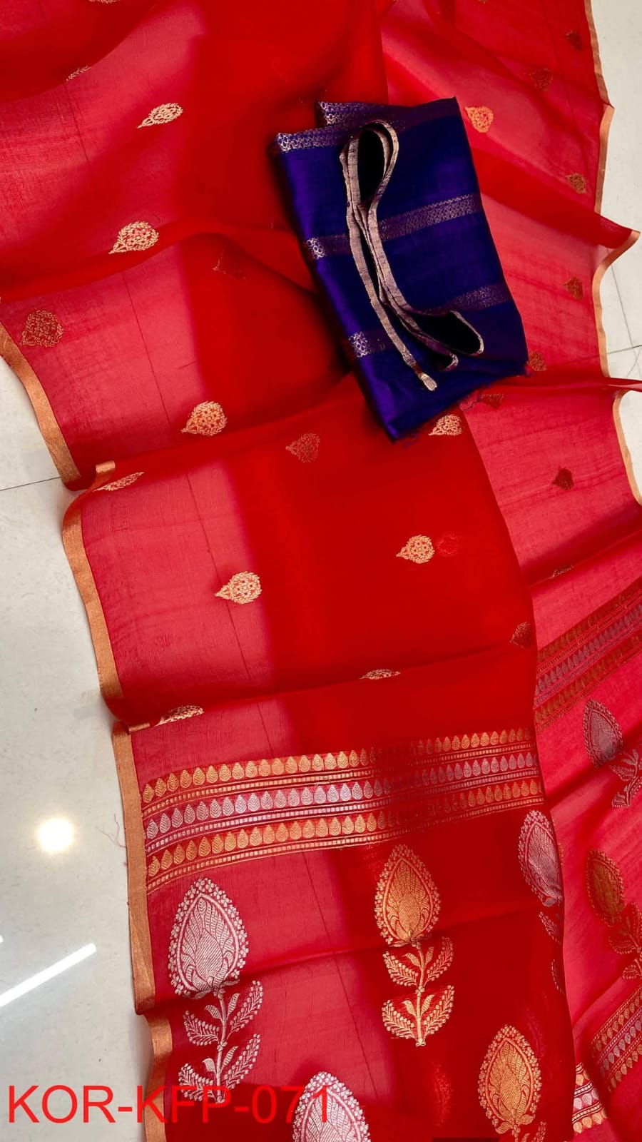 BANARASI PURE KORA ORGANZA HANDLOOM SILK SAREE