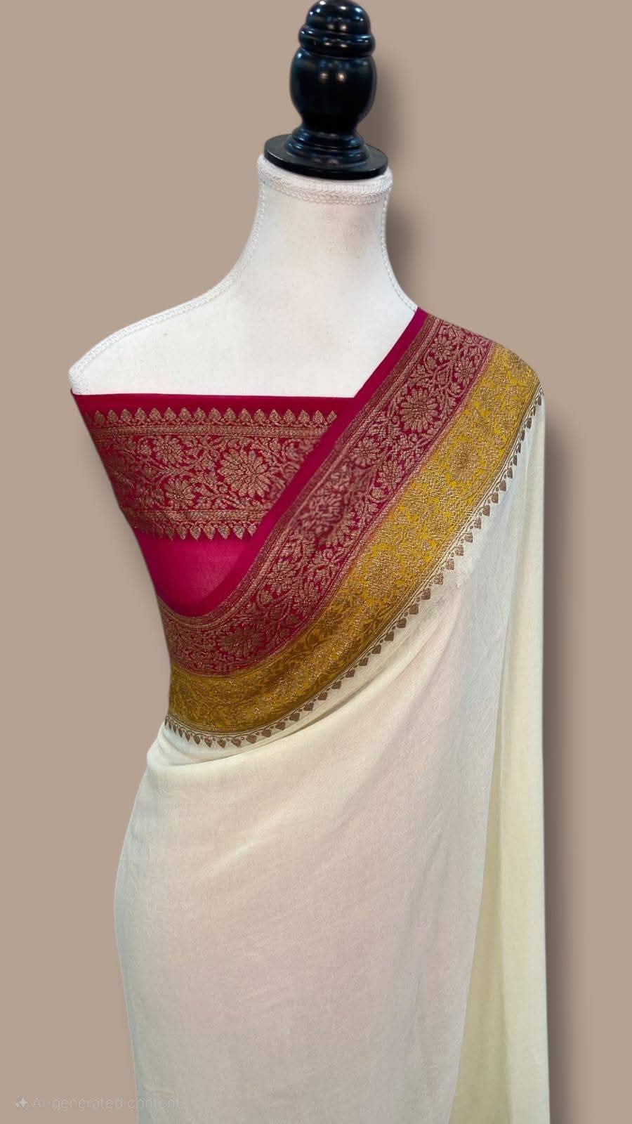 BANARASI HANDLOOM PURE KHADI GEORGETTE SAREE