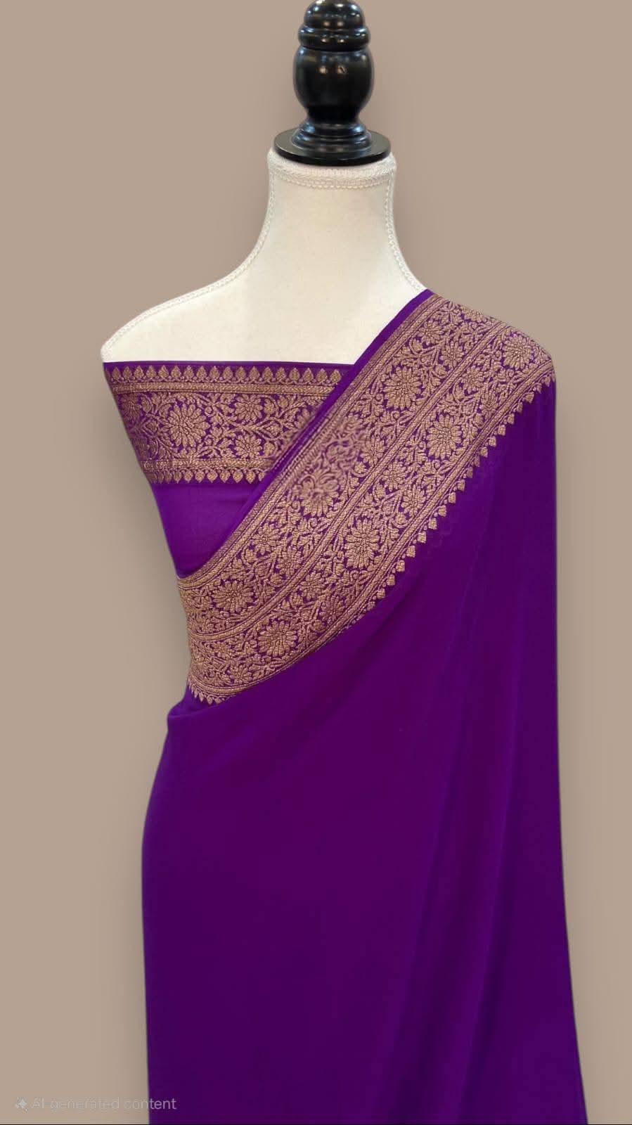 BANARASI HANDLOOM PURE KHADI GEORGETTE SAREE