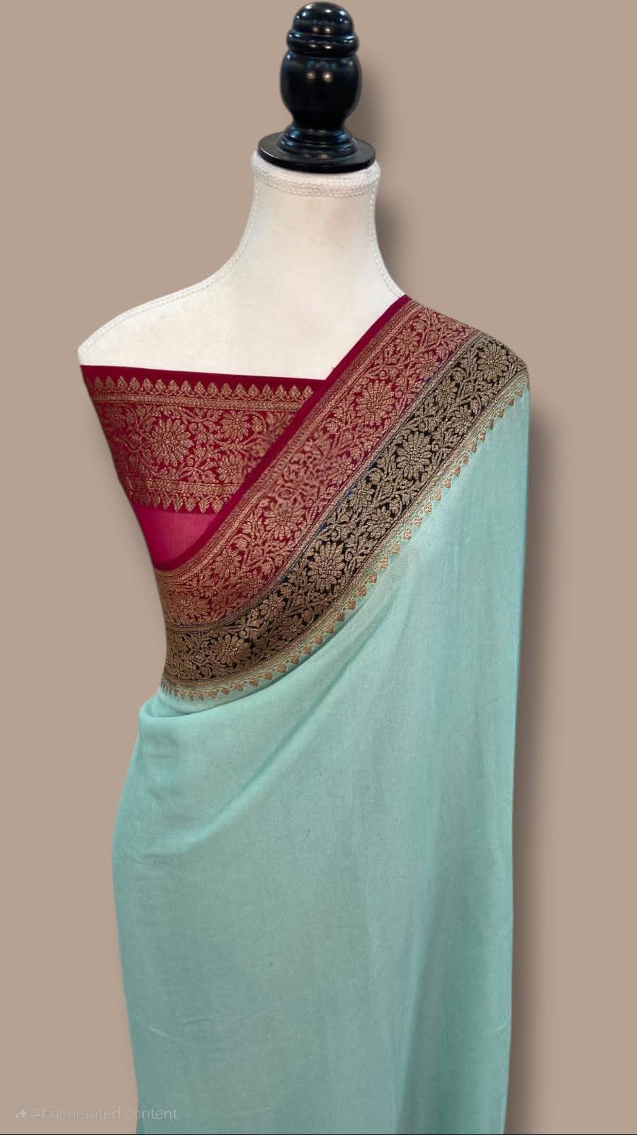 BANARASI HANDLOOM PURE KHADI GEORGETTE SAREE