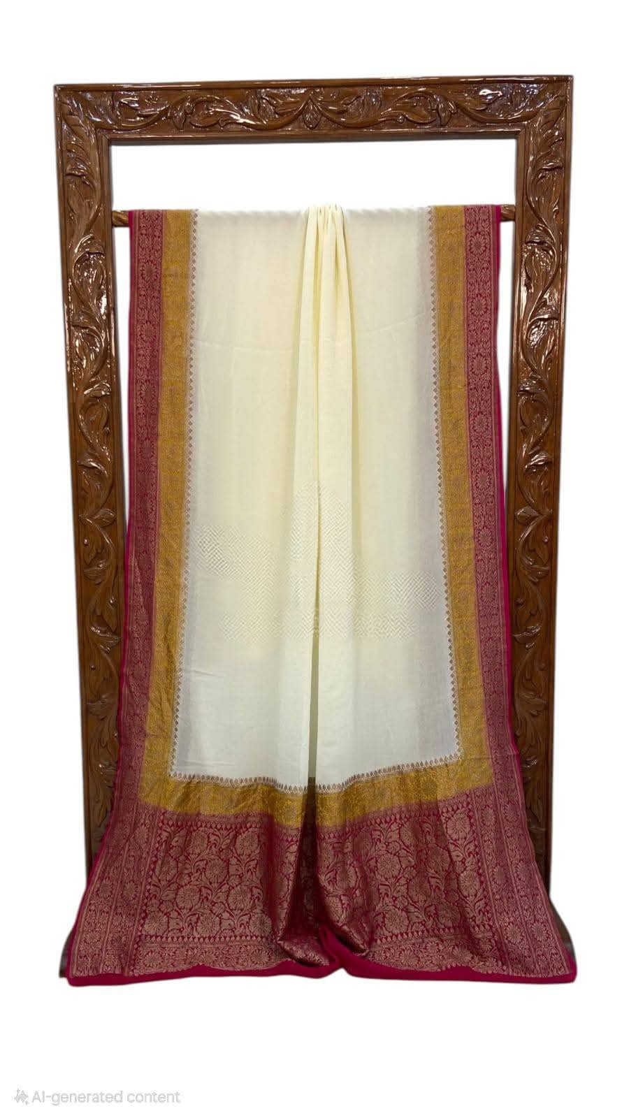 BANARASI HANDLOOM PURE KHADI GEORGETTE SAREE