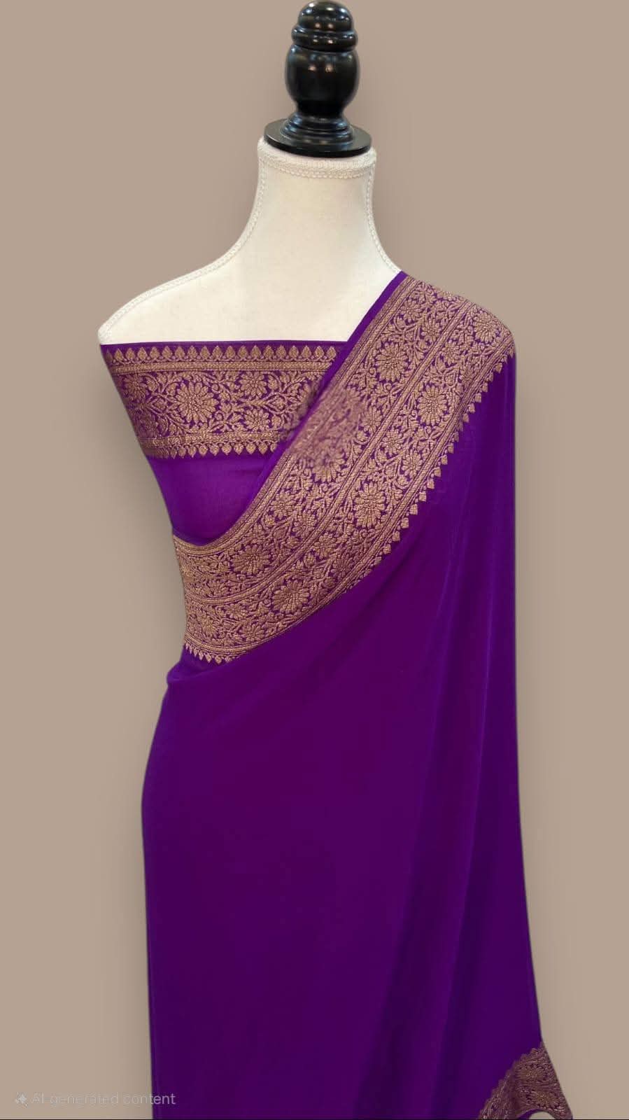 BANARASI HANDLOOM PURE KHADI GEORGETTE SAREE