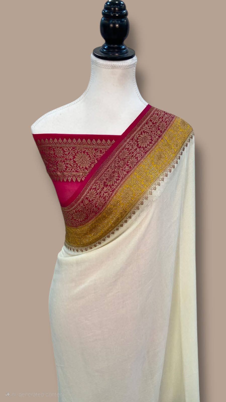 BANARASI HANDLOOM PURE KHADI GEORGETTE SAREE