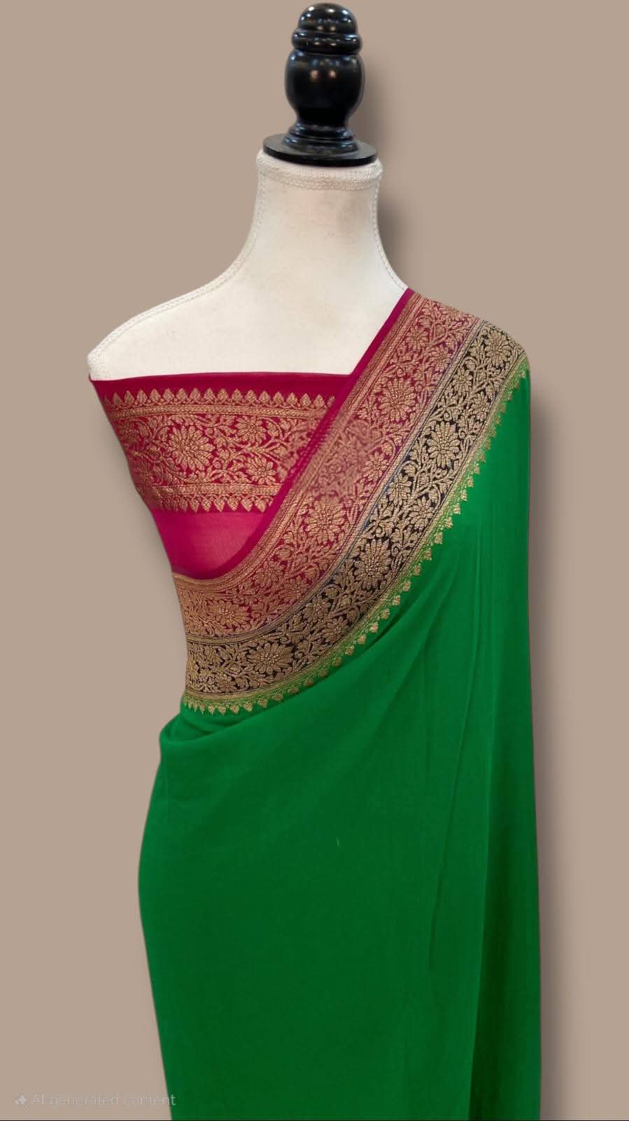 BANARASI HANDLOOM PURE KHADI GEORGETTE SAREE