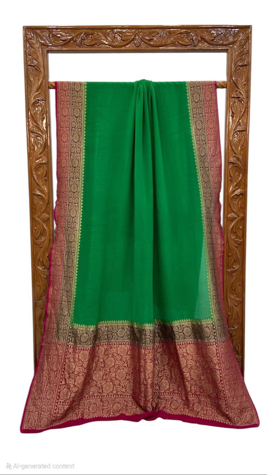 BANARASI HANDLOOM PURE KHADI GEORGETTE SAREE
