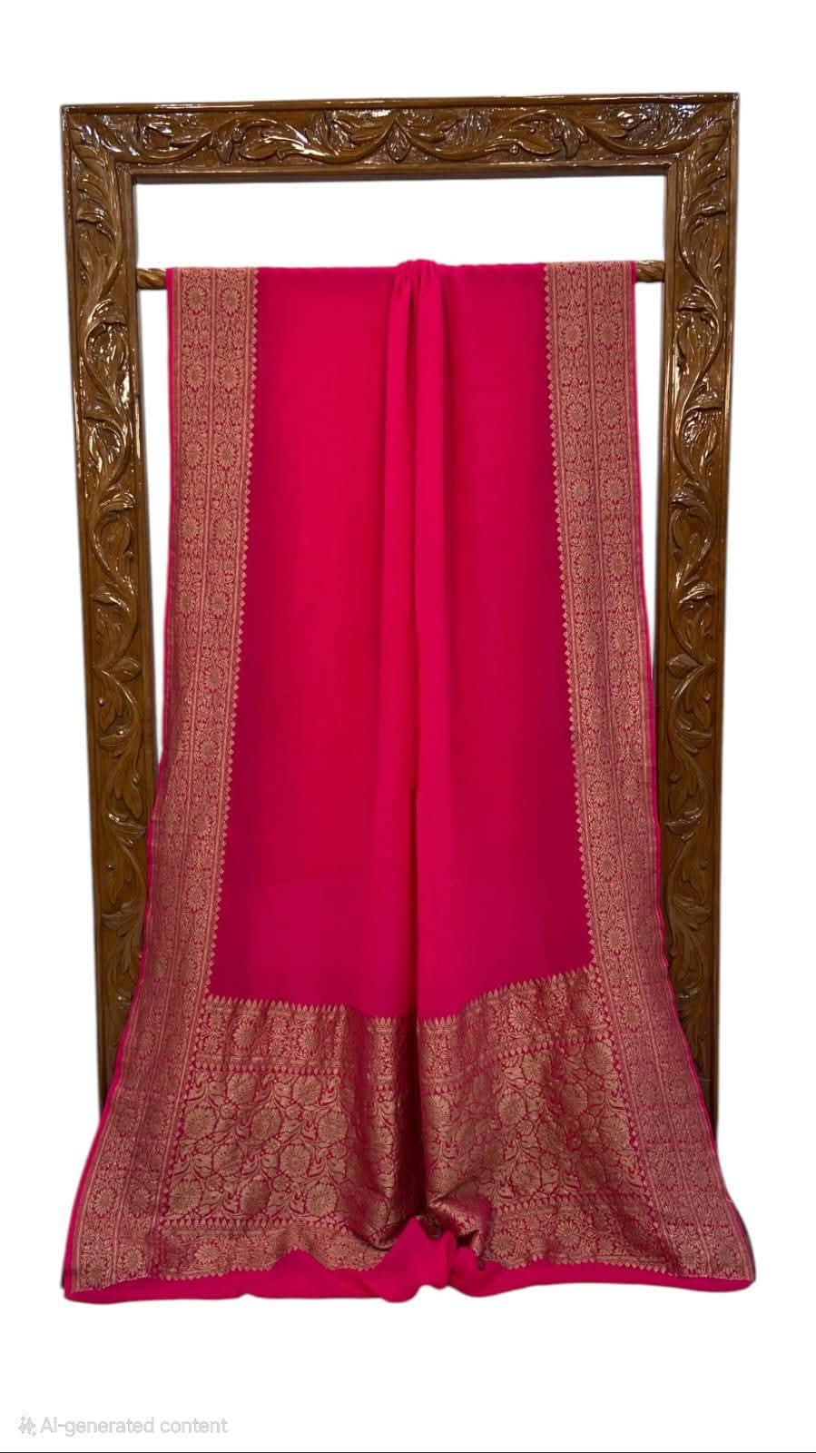 BANARASI HANDLOOM PURE KHADI GEORGETTE SAREE