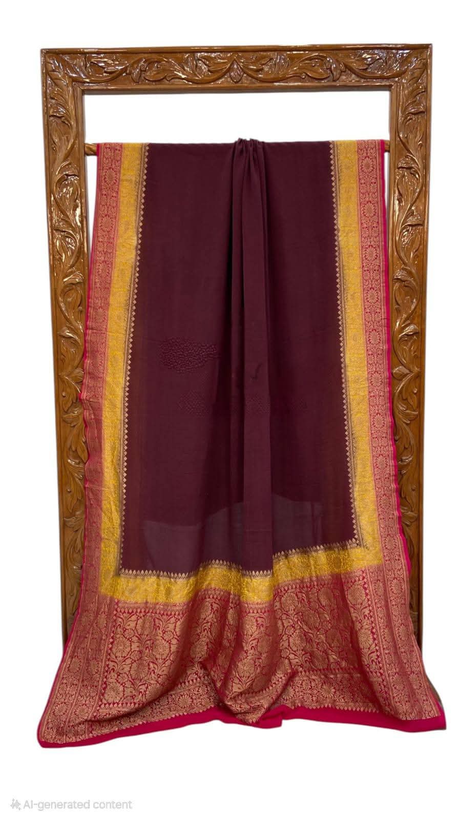 BANARASI HANDLOOM PURE KHADI GEORGETTE SAREE