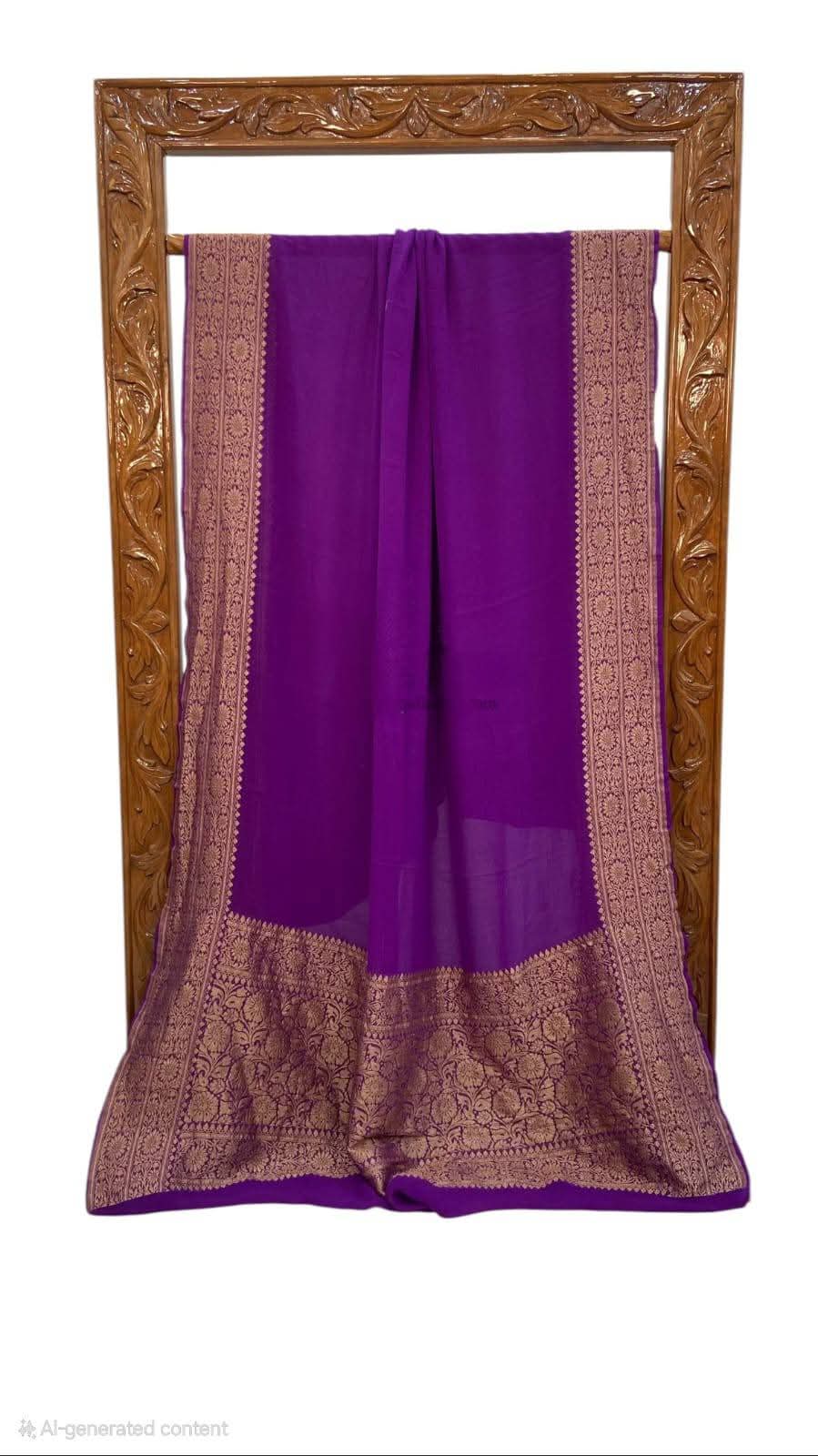 BANARASI HANDLOOM PURE KHADI GEORGETTE SAREE