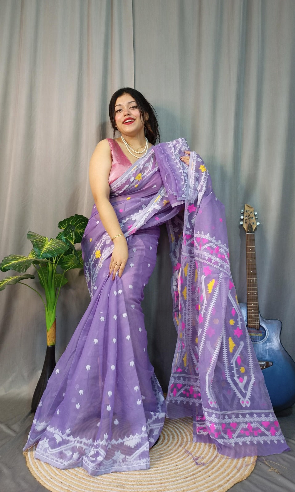 Exclusive Korat Dhakai Jamdani Saree – All-Over Work | Premium Weaving Collection