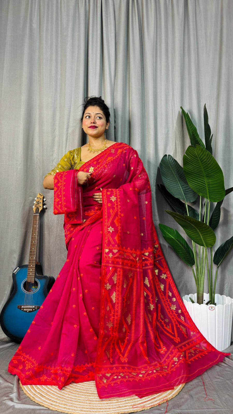 Exclusive Korat Dhakai Jamdani Saree – All-Over Work | Premium Weaving Collection