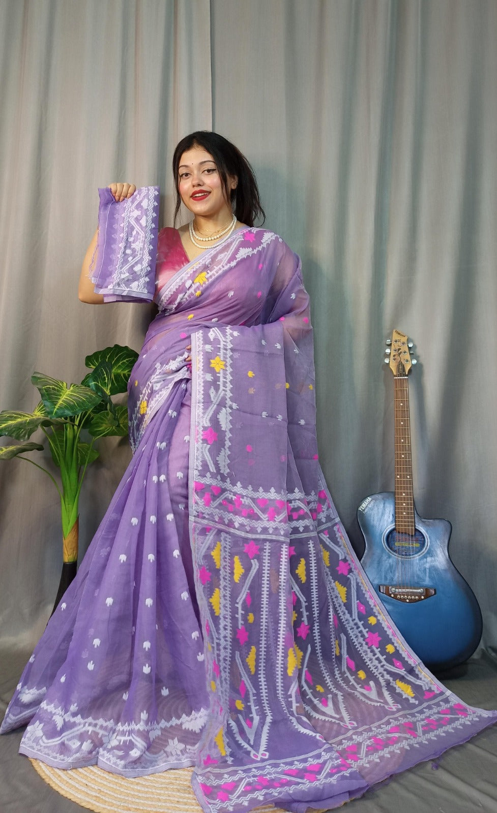 Exclusive Korat Dhakai Jamdani Saree – All-Over Work | Premium Weaving Collection