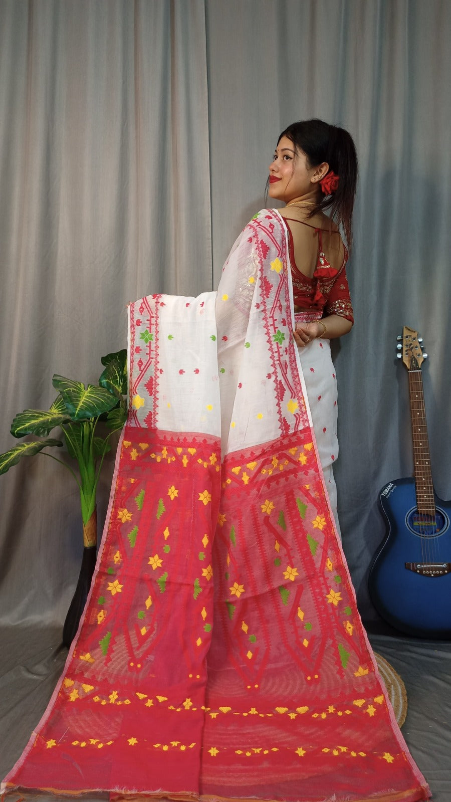 Exclusive Korat Dhakai Jamdani Saree – All-Over Work | Premium Weaving Collection
