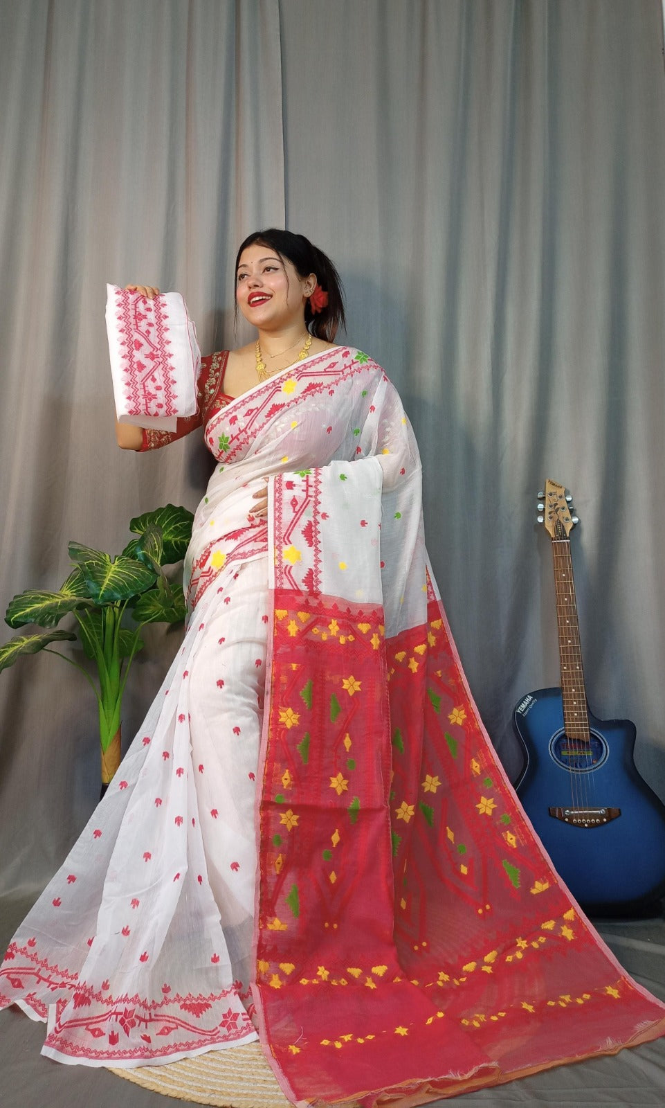 Exclusive Korat Dhakai Jamdani Saree – All-Over Work | Premium Weaving Collection