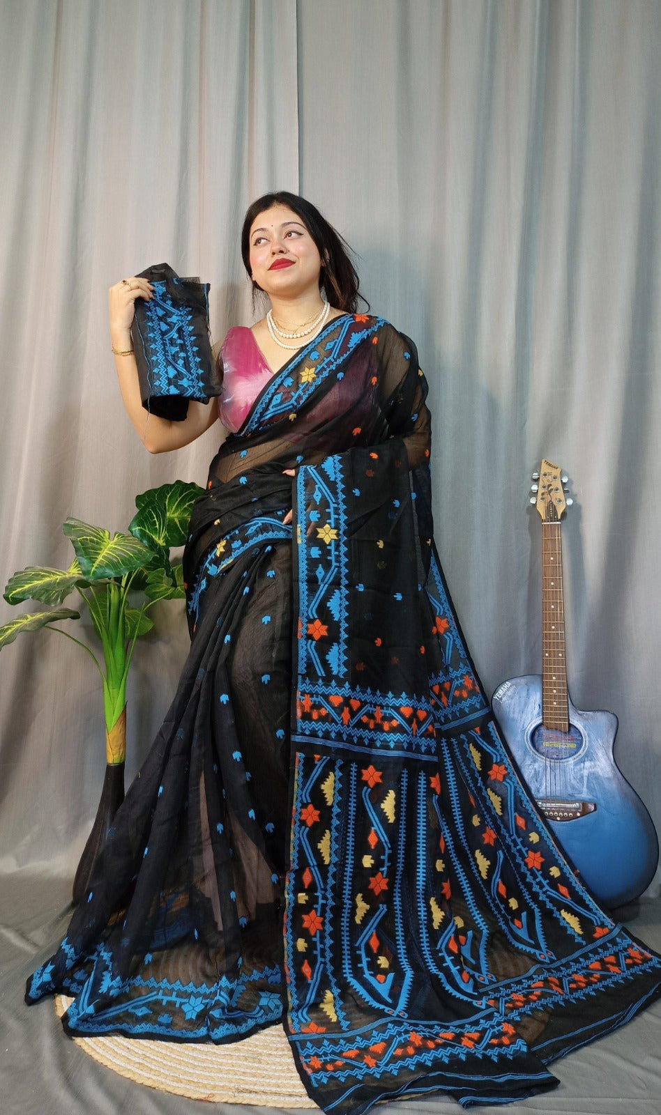 Exclusive Korat Dhakai Jamdani Saree – All-Over Work | Premium Weaving Collection