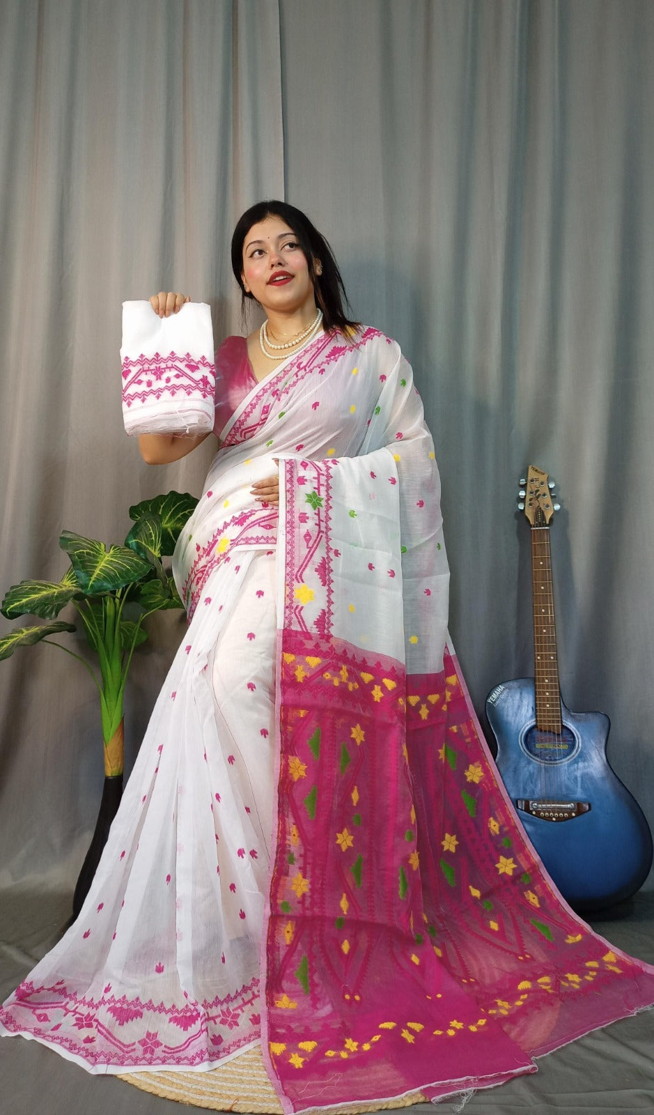 Exclusive Korat Dhakai Jamdani Saree – All-Over Work | Premium Weaving Collection
