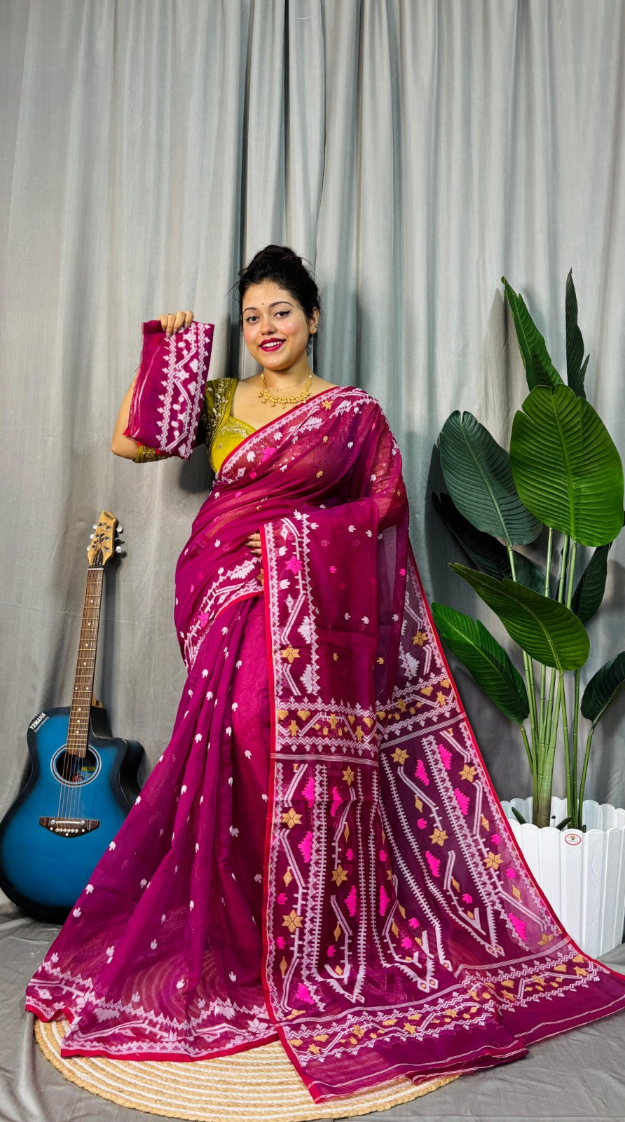 Exclusive Korat Dhakai Jamdani Saree – All-Over Work | Premium Weaving Collection