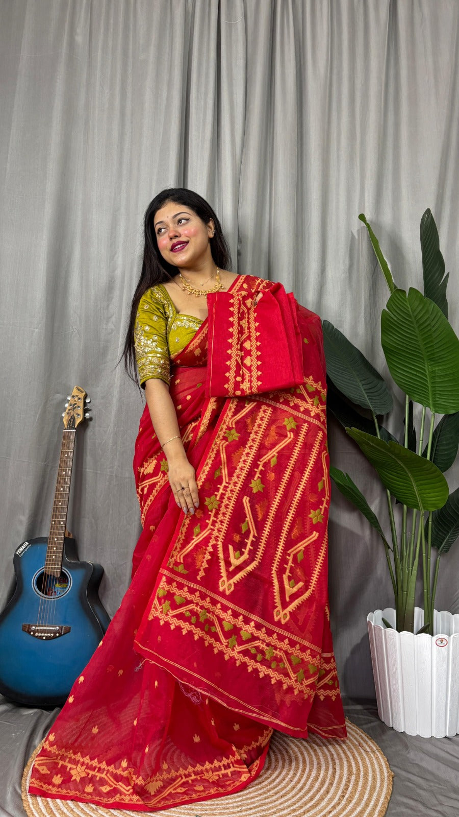 Exclusive Korat Dhakai Jamdani Saree – All-Over Work | Premium Weaving Collection