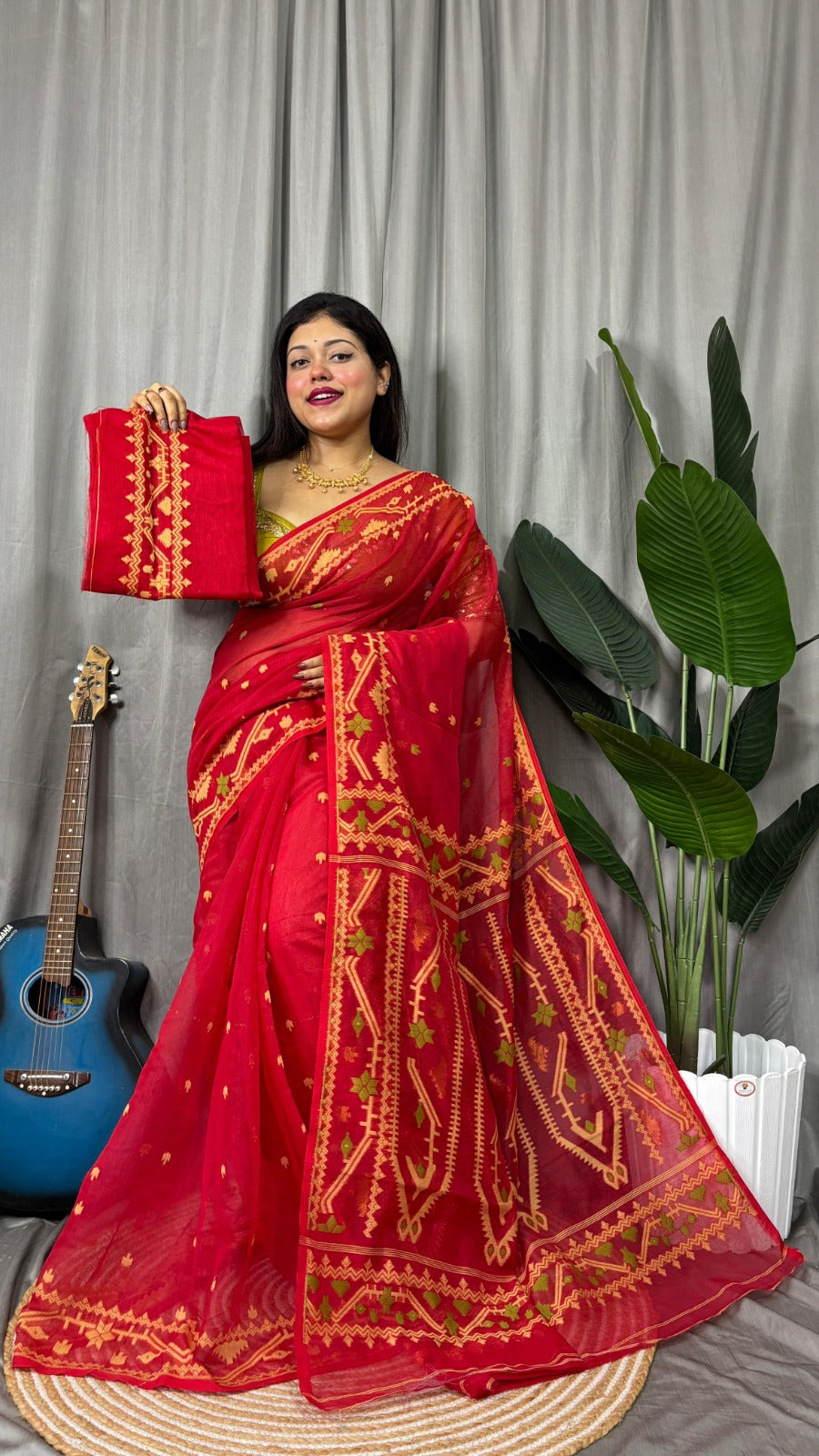 Exclusive Korat Dhakai Jamdani Saree – All-Over Work | Premium Weaving Collection