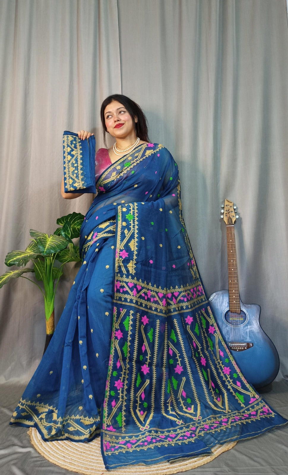 Exclusive Korat Dhakai Jamdani Saree – All-Over Work | Premium Weaving Collection