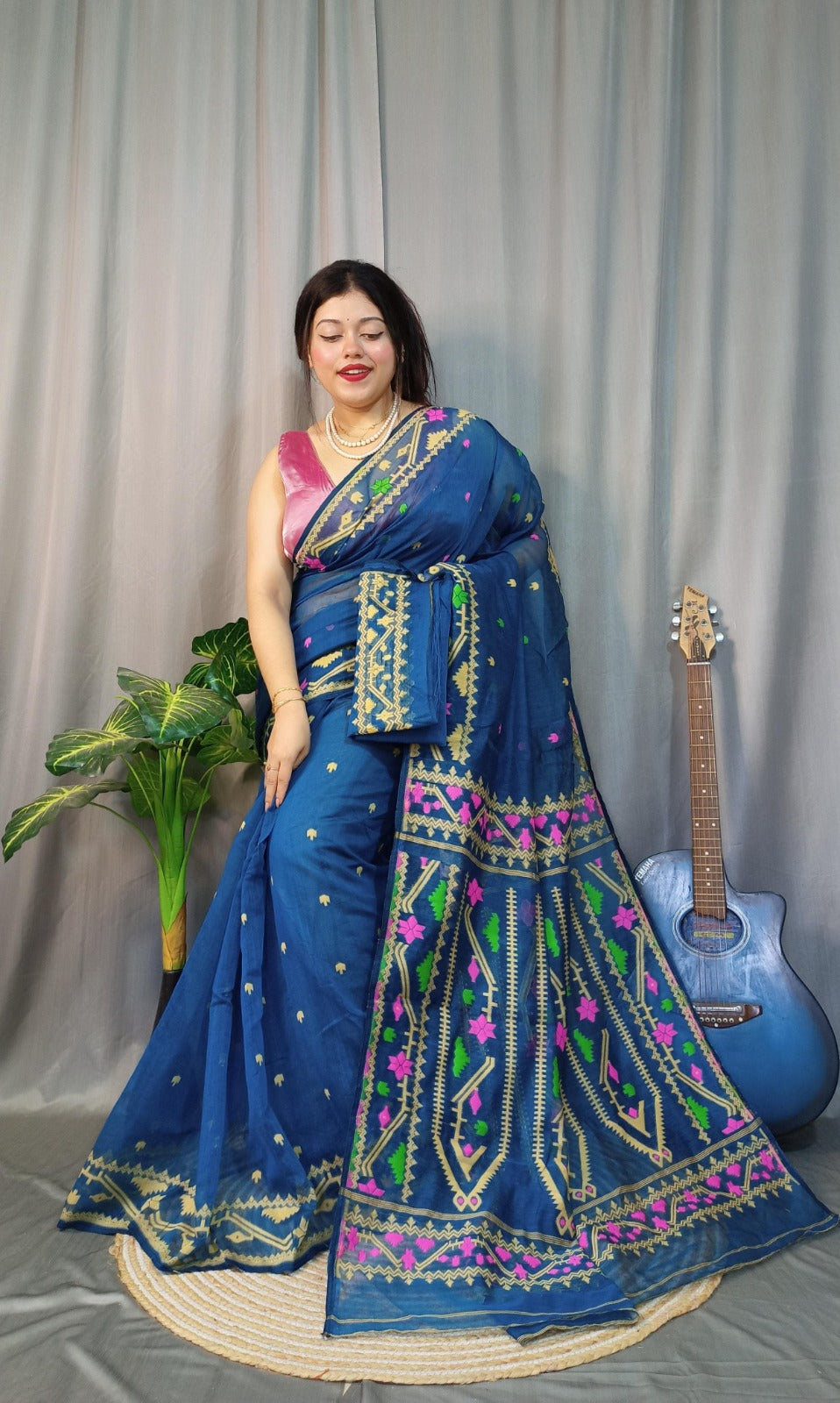 Exclusive Korat Dhakai Jamdani Saree – All-Over Work | Premium Weaving Collection